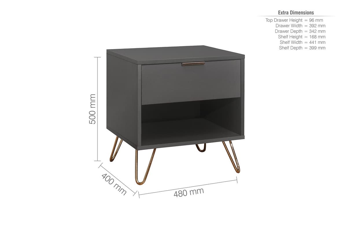 Arlo 1 Drawer Bedside Table